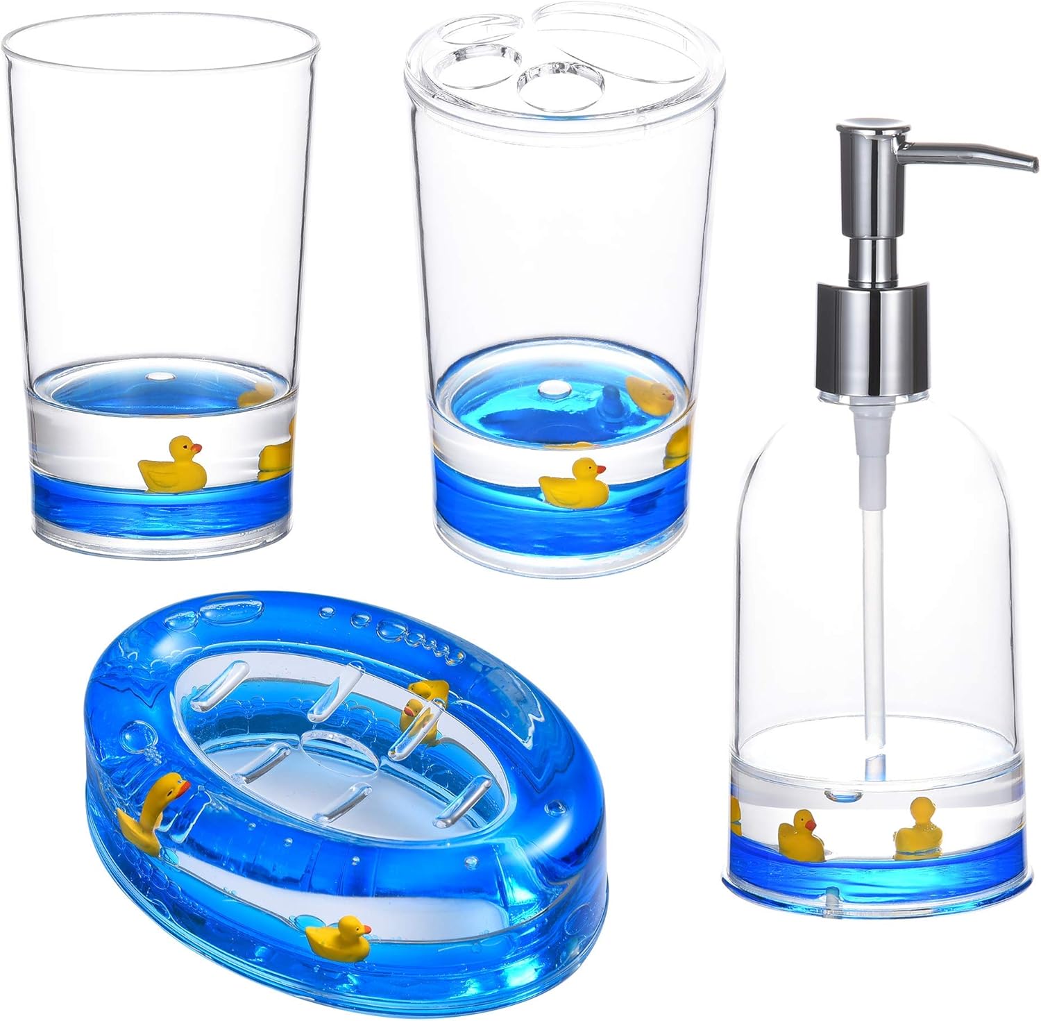 Locco Decor 4-Piece 3D Floating Bathroom Vanity Set