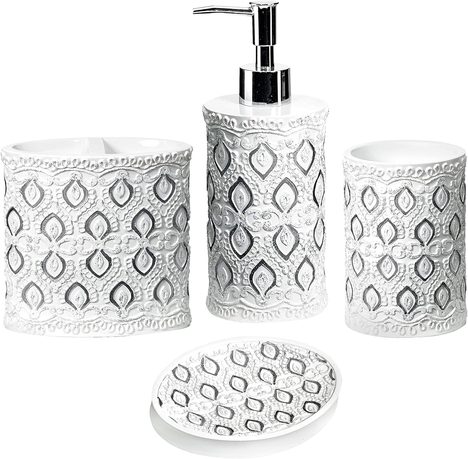 Zahari Home 4pc Monaco Bathroom Accessories Set