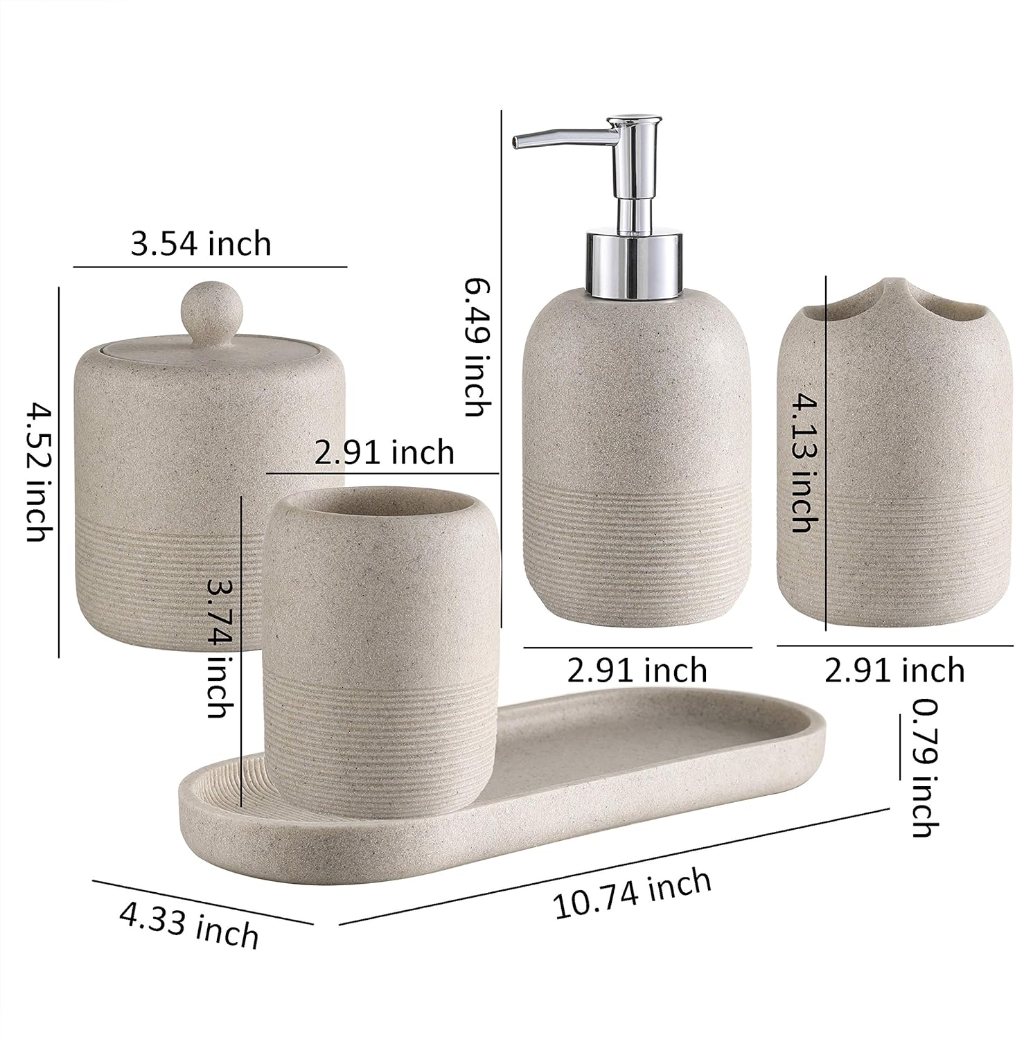 5-Piece Bathroom Set for Organization