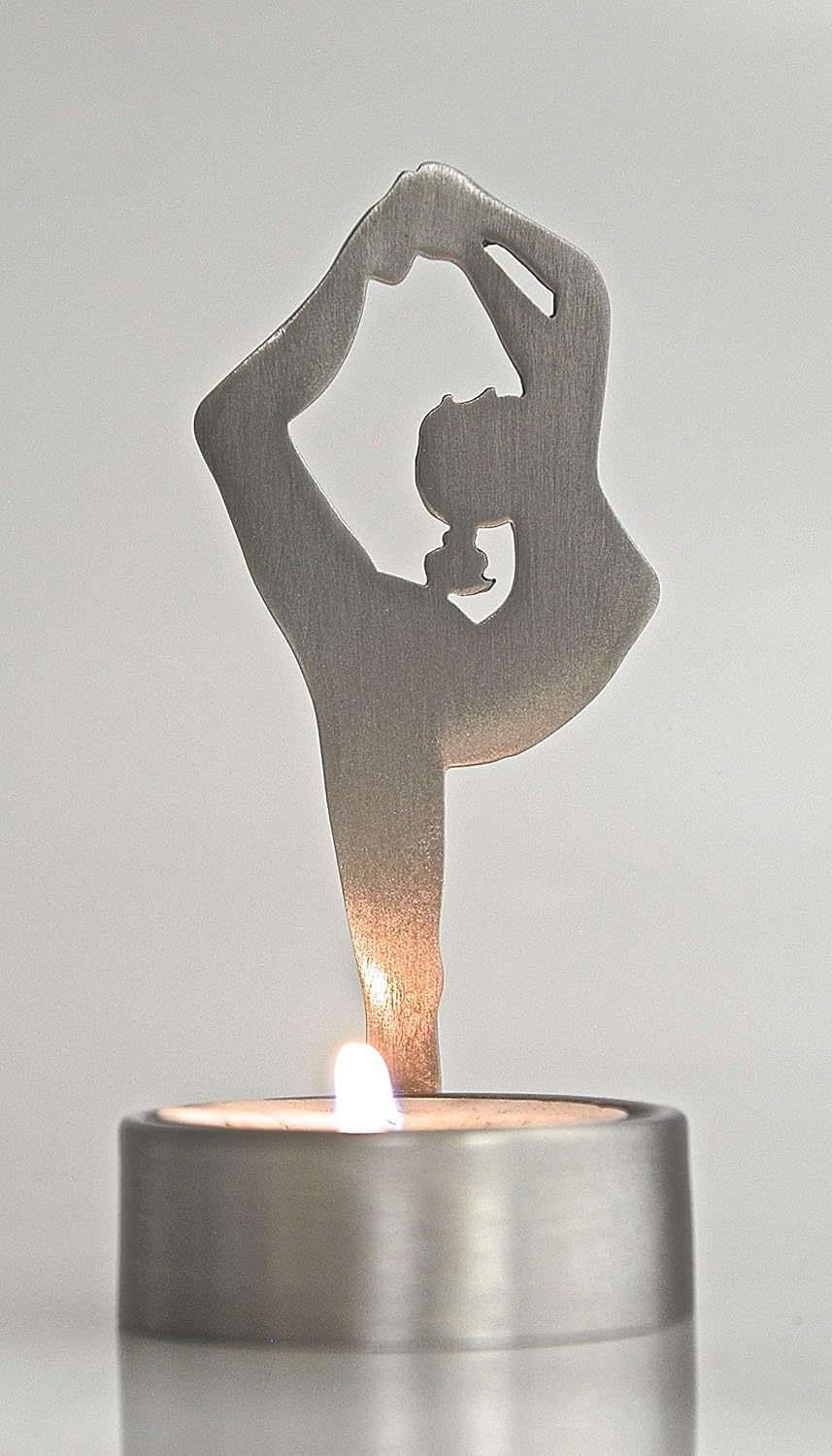 Yoga Votive Candle Holder 4 x 2 Brushed Pewter Made in USA