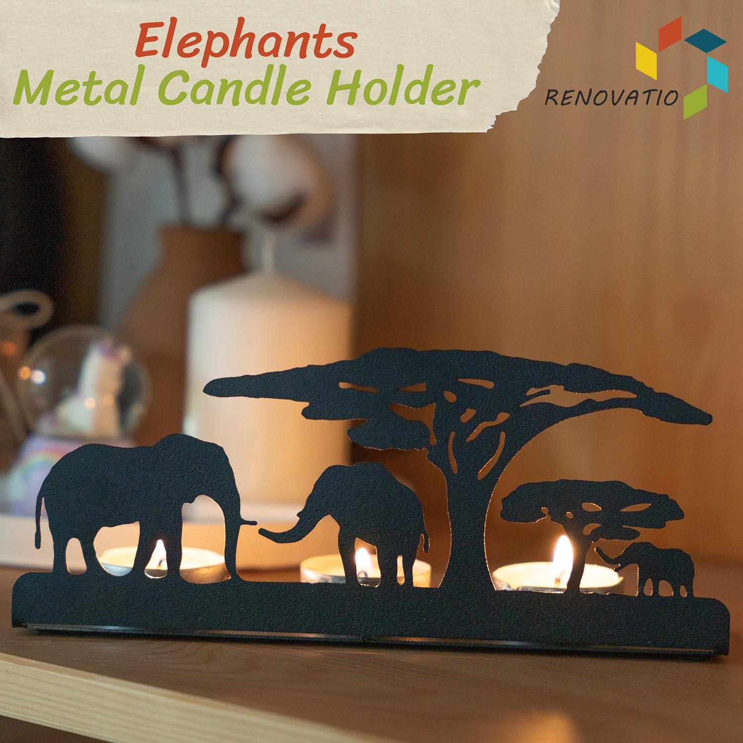 Safari Elephant Candle Holder