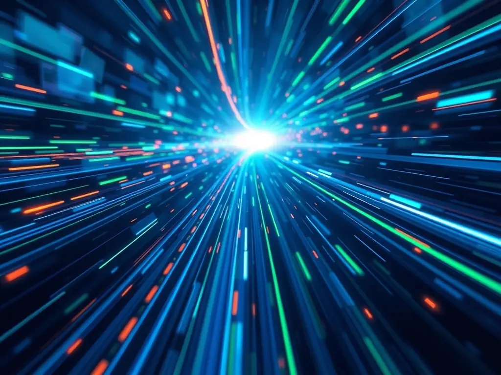 A dynamic visual of digital streams converging, symbolizing digital turbulence governance frameworks.
